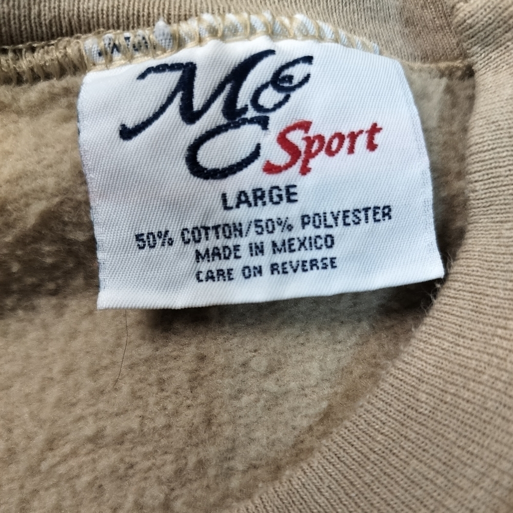1758) Vintage 90's Tan Grandpa Sweatshirt Size Large - Picture 7 of 7